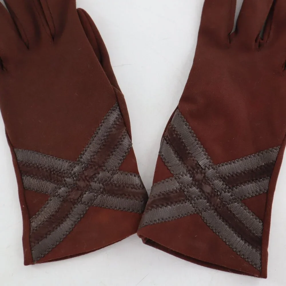 Vintage Driving Gloves Women S/M Brown Classic Boho Bohemian Horse Girl Everyday